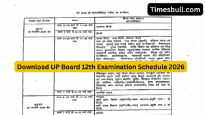 UP Board 12th Date Sheet 2026 Out – Student check Examination Full Schedule Here