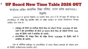 UP Board New Time Table 2026 – Direct Link to Download High School & Intermediate Date Sheet