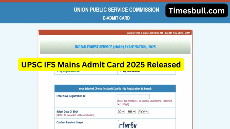 UPSC IFS Mains Admit Card 2025 Released: Download Hall Ticket at upsc.gov.in, Exam on November 23