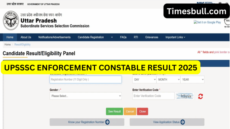 UPSSSC Enforcement Constable Result 2025 Released! Here, download and see scorecard