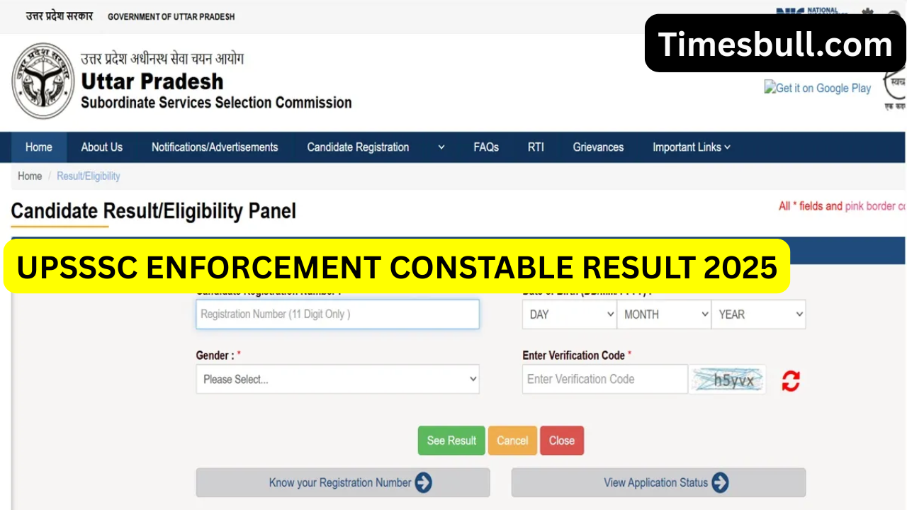 UPSSSC Enforcement Constable Result 2025...