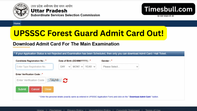 UPSSSC Forest Guard Admit Card 2025 Released! Download at upsssc.gov.in – Exam on November 9