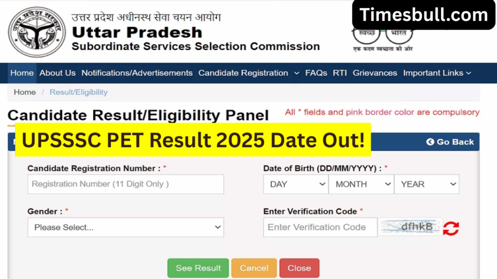 UPSSSC PET Result 2025 Date Out 1