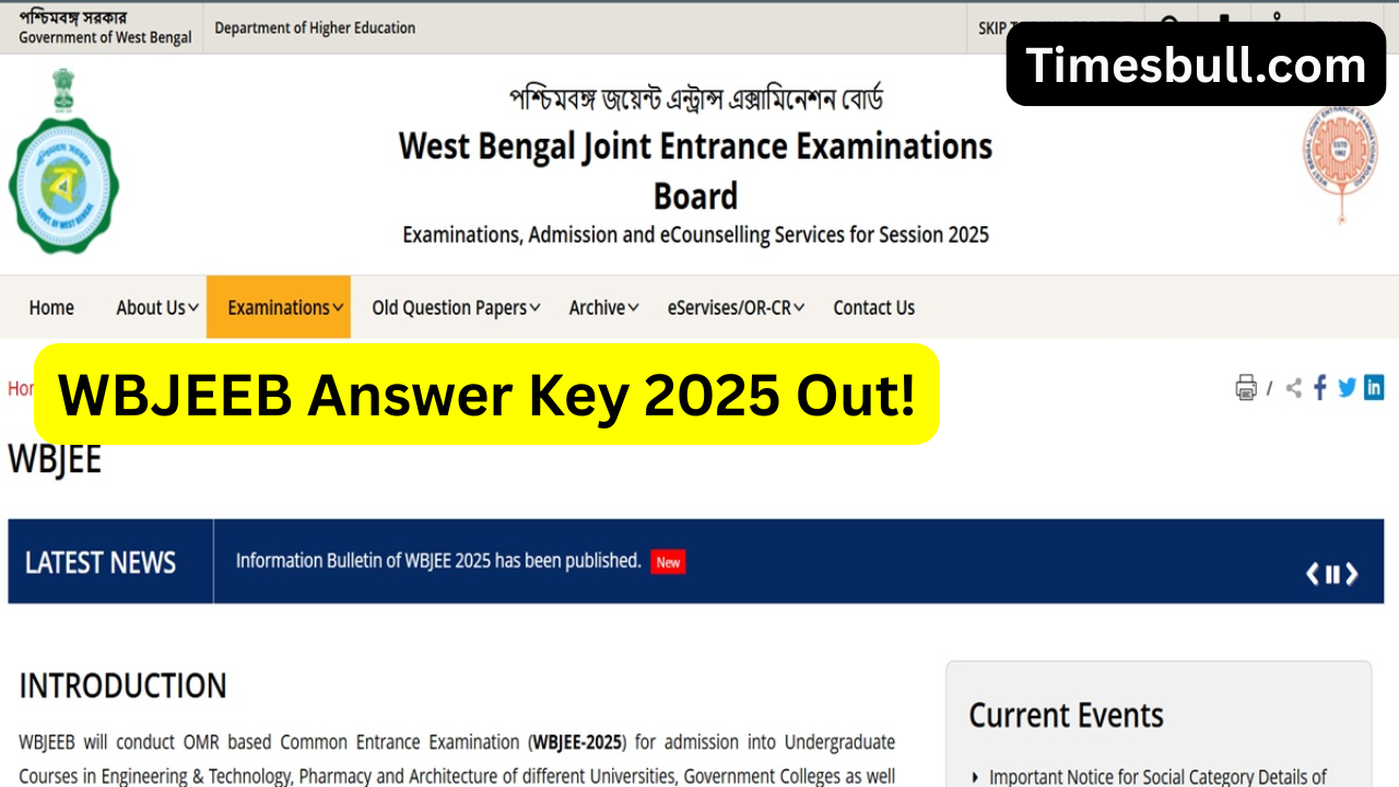 WBJEEB 2025 Answer Key Released...