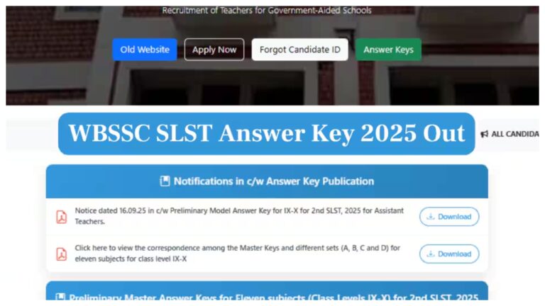 WBSSC SLST Result 2025 Declared – How to Download Scorecard PDF at wbssc.gov.in