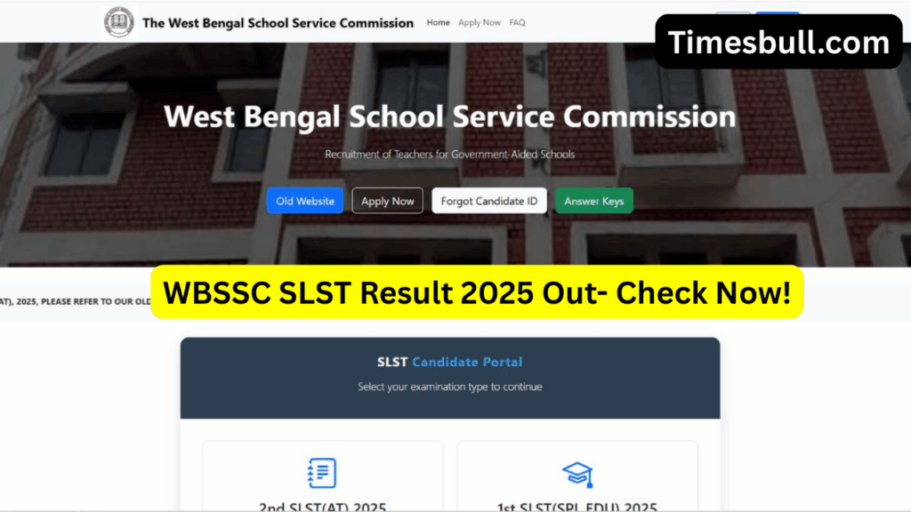 WBSSC SLST Result 2025 Out 3