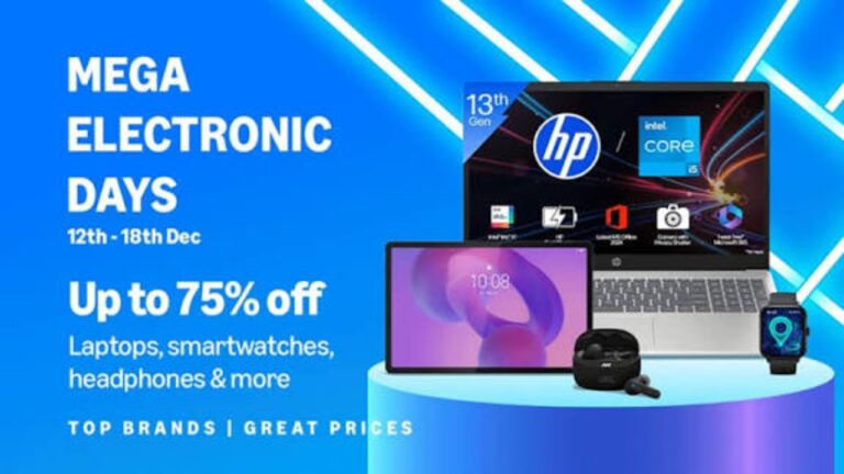 Amazon Mega Electronics Days: Up to 75% Discount on Laptops, Tablets & Other Products