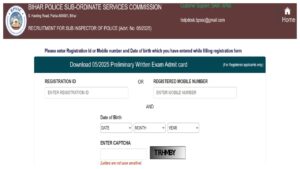 Bihar SI Admit Card 2025 – Direct Link to Download BPSSC Sub-Inspector Hall Ticket at bpssc.bih.nic.in