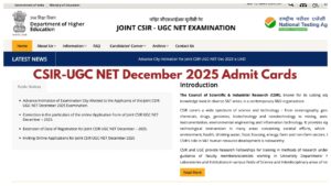 CSIR UGC NET Admit Card 2025 Release Soon – Download Hall Ticket at csirnet.nta.nic.in
