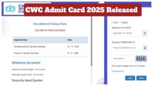 CWC Admit Card 2025 Released – Check Exam Dates and Direct Link to Download Hall Ticket at ibpsonline.ibps.in