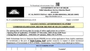 DSSSB MTS Recruitment 2025 – 10th Pass Students Apply Now, Salary Up to Rs 56,900