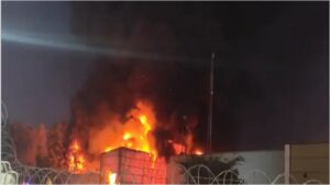 A massive fire broke out at a JCB plant in Ajmer, reducing equipment and goods to ashes