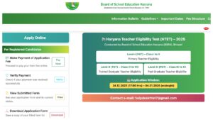 HTET 2025 -Apply for Haryana TET at bseh.org.in; Check Eligibility