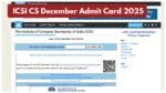 ICSI CS December Admit Card 2025