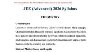JEE Advanced 2026 Syllabus PDF – Download at jeeadv.ac.in for May 17 Exam