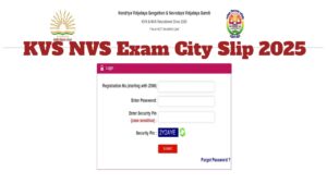 KVS NVS Exam City Slip 2025 Released -Download Link Active at cbse.gov.in