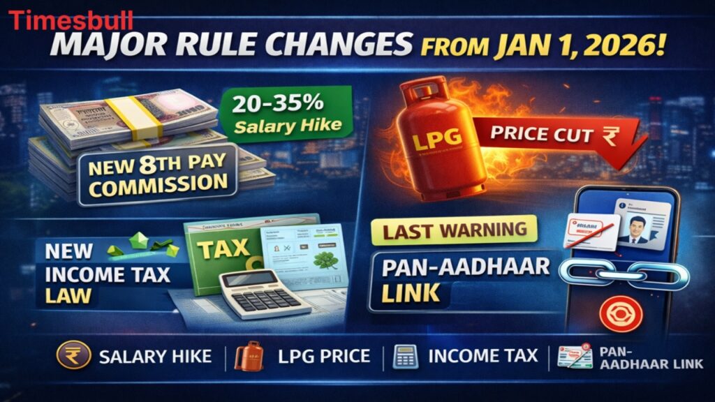 Big Changes from Jan 1, 2026: 8th Pay Commission, LPG Price Cut, New Tax & PAN Rules