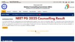 NEET PG 2025 Counselling Result