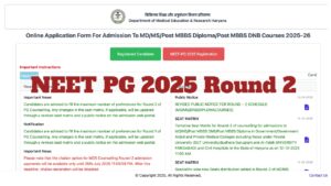 NEET PG 2025 Round 2 – Haryana State Counselling Deadline Dec 18; Apply at hry.online-counselling.co.in