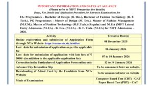 NIFT 2026 – Apply Now for UG/PG Design Courses at exams.nta.nic.in