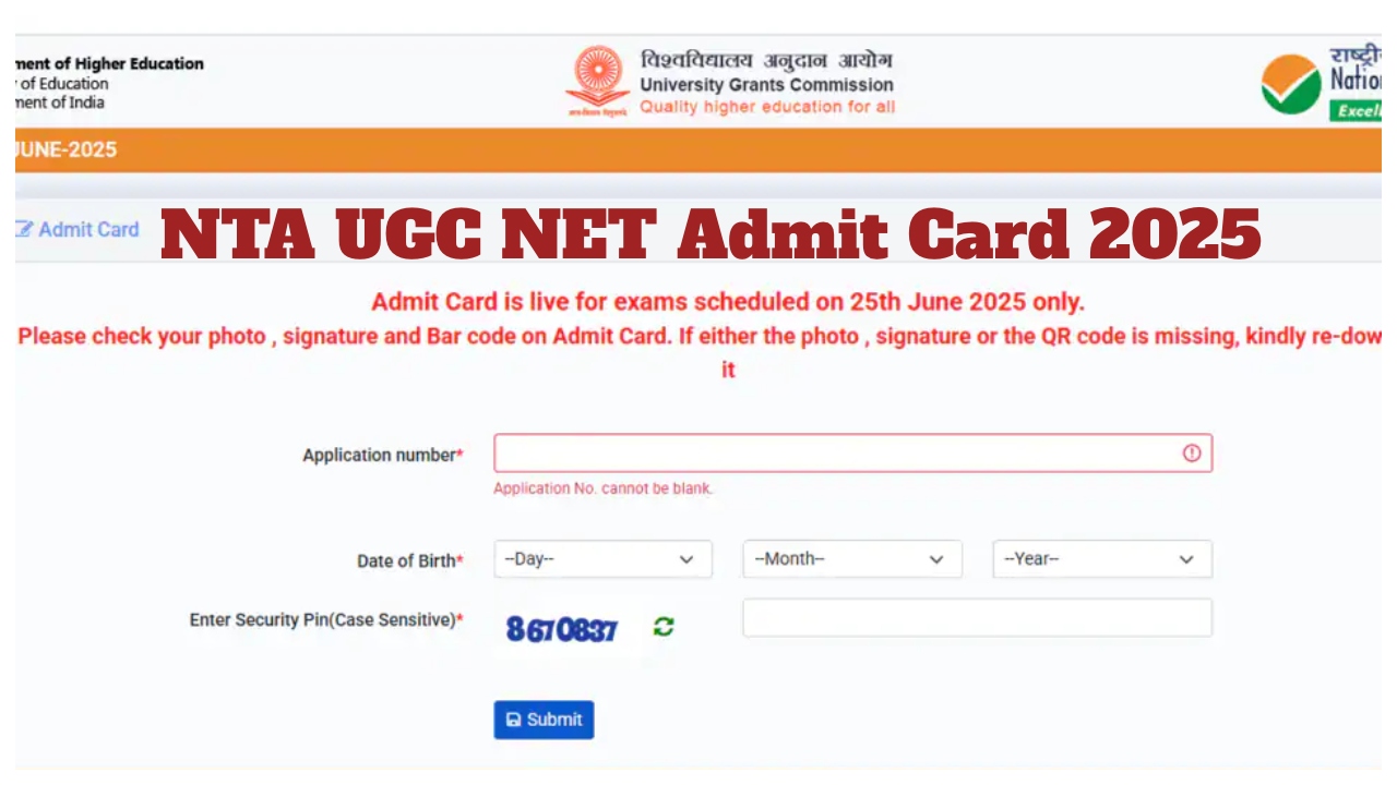 NTA UGC NET Admit Card...