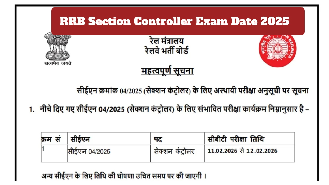 Railway Section Controller Recruitment 2025...