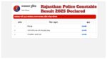 Rajasthan Police Constable Result 2025 Declared