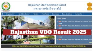 Rajasthan VDO Result 2025 – Cut-off Marks Announced Soon, Check Roll Number at rssb.rajasthan.gov.in