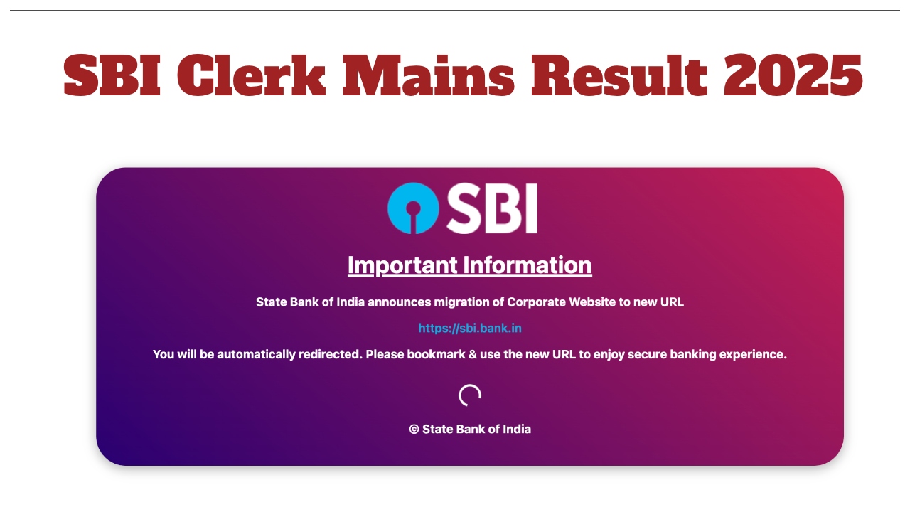 SBI Clerk Mains Result 2025...