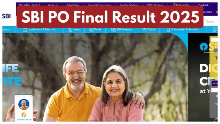 SBI PO Final Result 2025 Declared – How to Download Scorecard at PDF at sbi.co.in