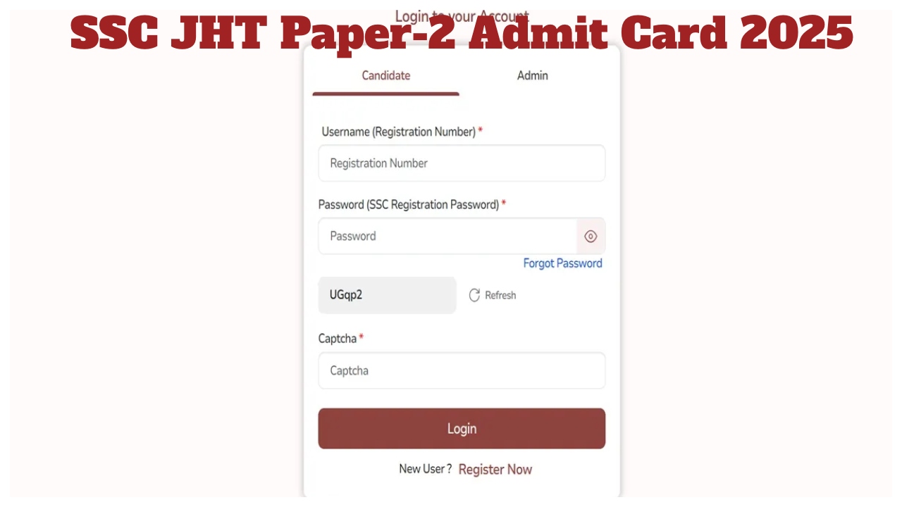 SSC JHT Paper-2 Admit Card...