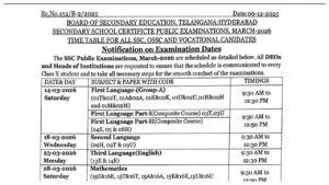 TS SSC Exam Dates 2026 Declared – Check Class 10th Board Exams Schedule at bse.telangana.gov.in