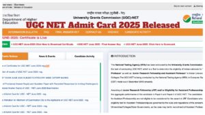 UGC NET Admit Card 2025 Released – Direct Link to Download Hall Ticket at ugcnet.nta.ac.in