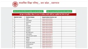 UP Board Final Exam Centre List 2026 – Check District-wise List at upmsp.edu.in