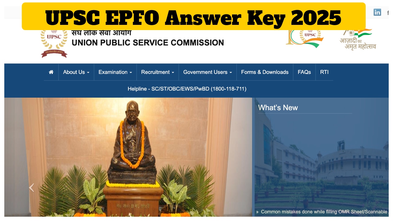 UPSC EPFO Answer Key
