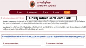 Uniraj Admit Card 2025 Arts students, quickly download your admit card