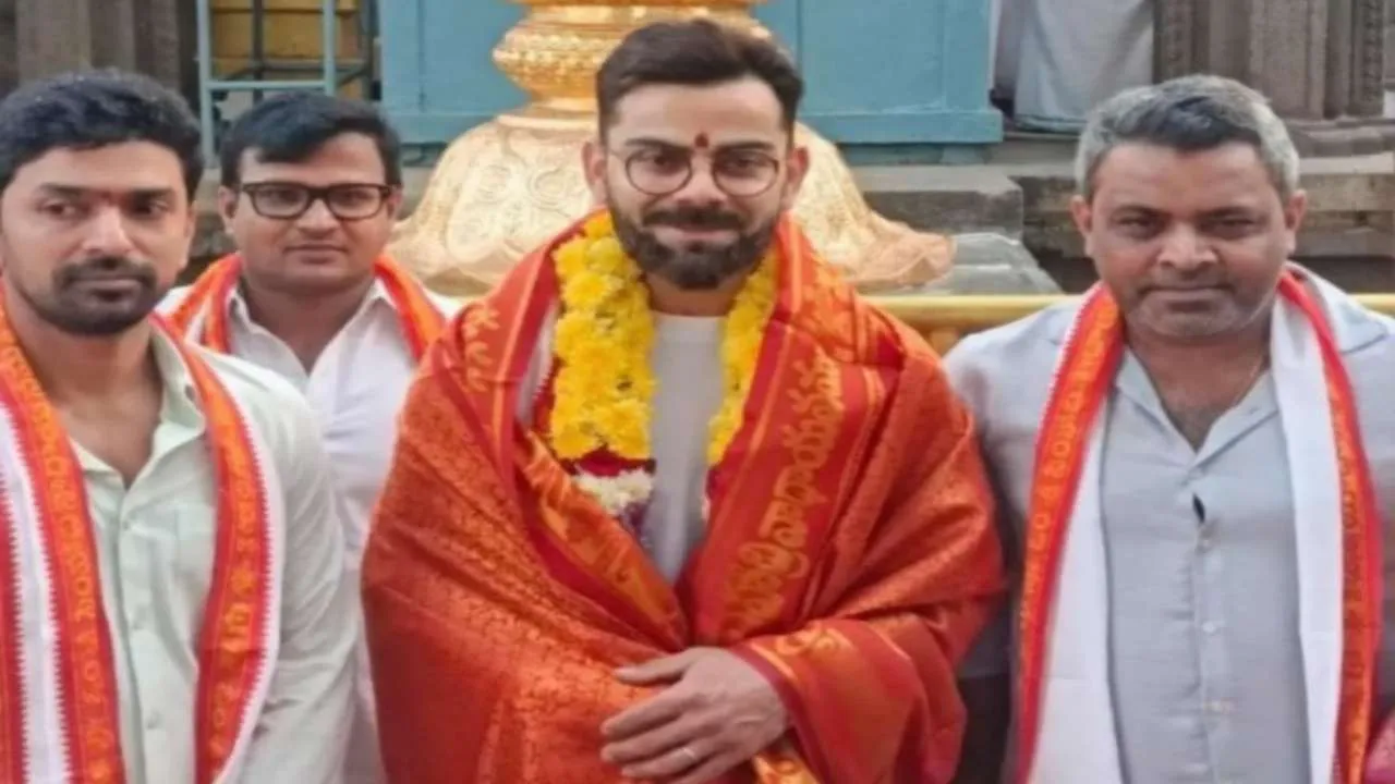 Virat Kohli In Temple