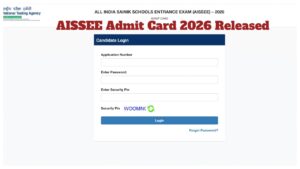AISSEE Admit Card 2026 Released – Download Sainik School Class 6 & 9 Hall Ticket at exams.nta.nic.in