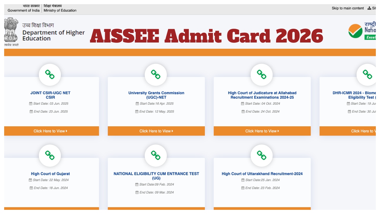 AISSEE Admit Card 2026 –...
