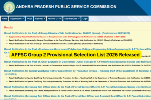 APPSC Group 2 Provisional Selection List 2026 Released – 891 Candidates Selected Download Link Here