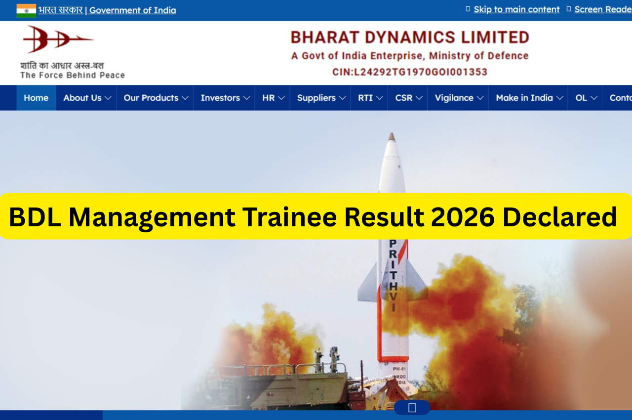 BDL Management Trainee Result 2026 Declared