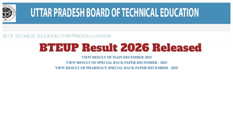 BTEUP Result 2026 Released