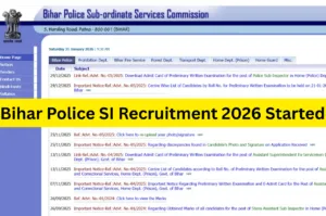 Bihar Police SI Recruitment 2026 Started – Apply Online at bpssc.bihar.gov.in
