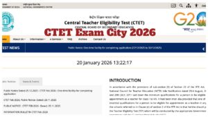 CTET Exam City Slip 2026 – Check Feb 8 Exam Center Details at ctet.nic.in; Direct Link Here