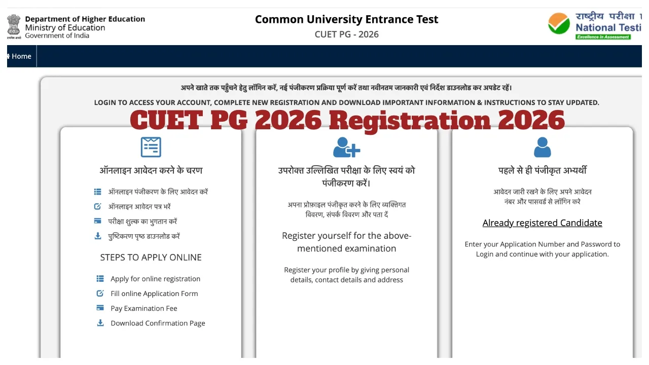 Cuet Pg 2026 Registration 2026