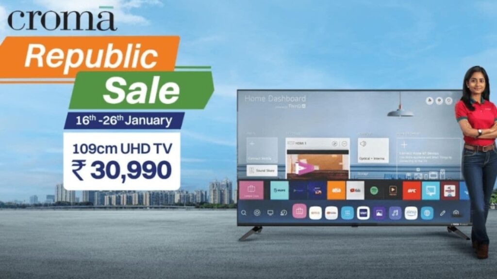 Croma Republic Day Sale 2026—Get Smartphones, TVs, ACs & Laptops Up to 60% Off