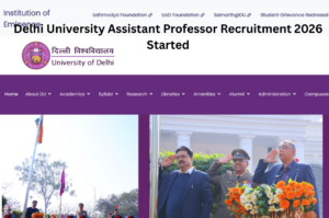 Delhi University Assistant Professor Recruitment 2026 Started – Apply online at du.ac.in