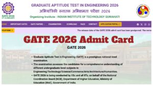 GATE 2026 Admit Card – IIT Guwahati Hall Ticket Link Expected Soon at gate2026.iitg.ac.in
