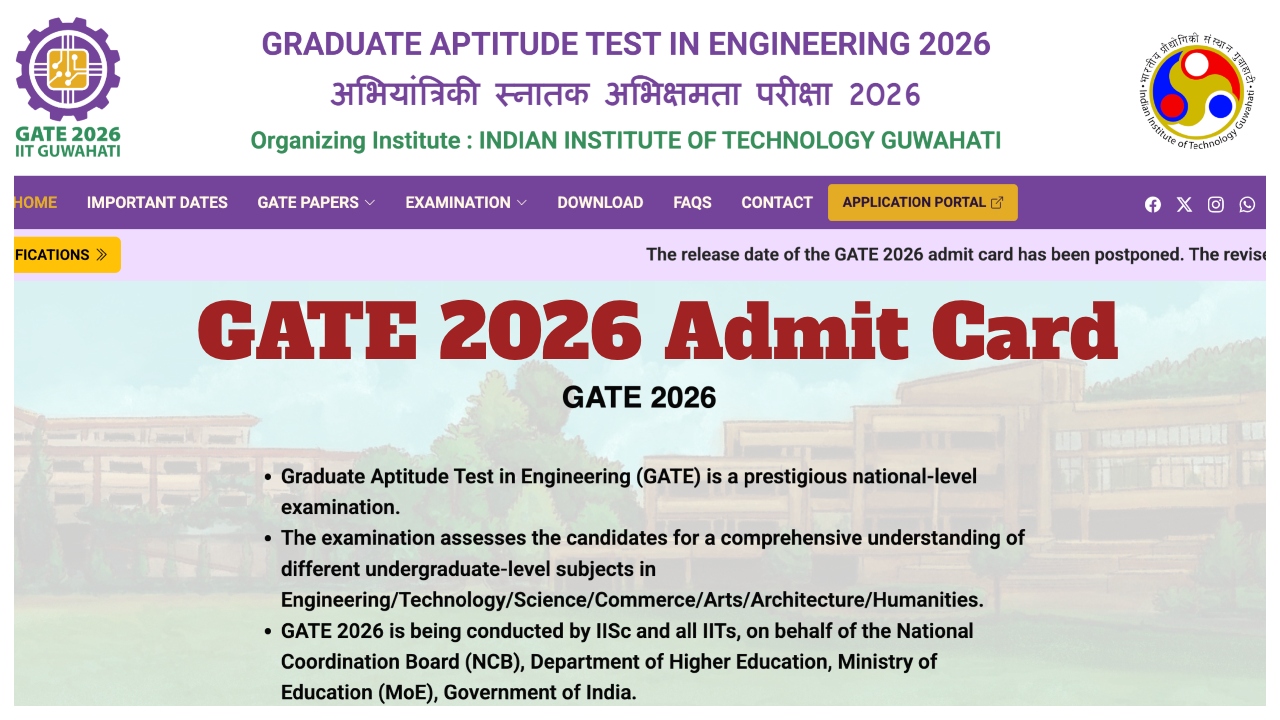 GATE 2026 Admit Card –...
