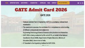 GATE Admit Card 2026 – How to Download Hall Ticket for Feb 7, 8, 14, 15 Exam at gate2026.iitg.ac.in